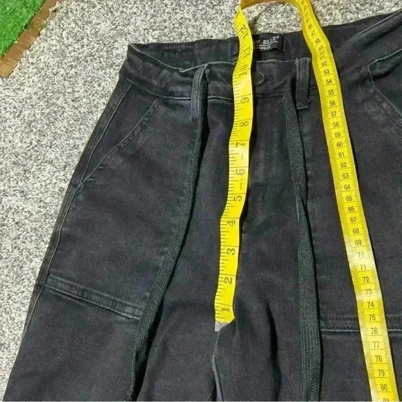 Judy Blue Jeans Women's 3/26 Jogger Black Stretch Denim Drawstring High Rise*** - Picture 4 of 12